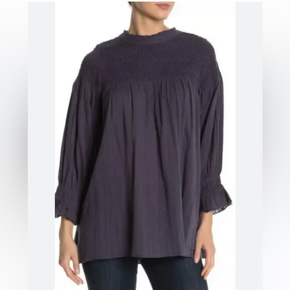 Free People Womens Size Small Smocked Tunic Blouse
